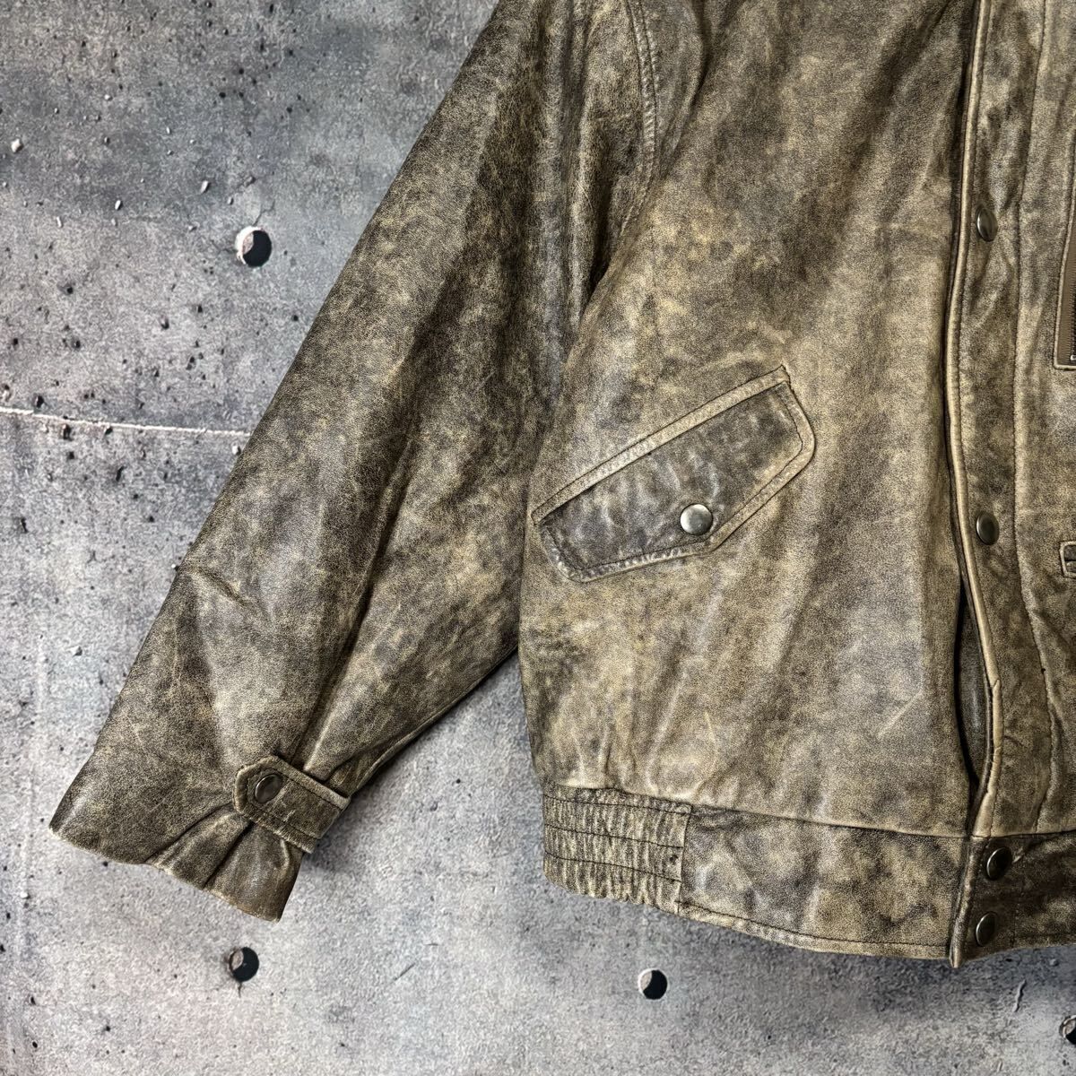美品 APACHE 80s 90s ヴィンテージ加工 レザー フライトジャケット M 