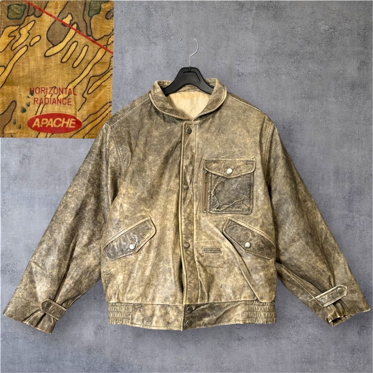 美品 フライトジャケット 革ジャン ビンテージ レザー A-2タイプ 当時 