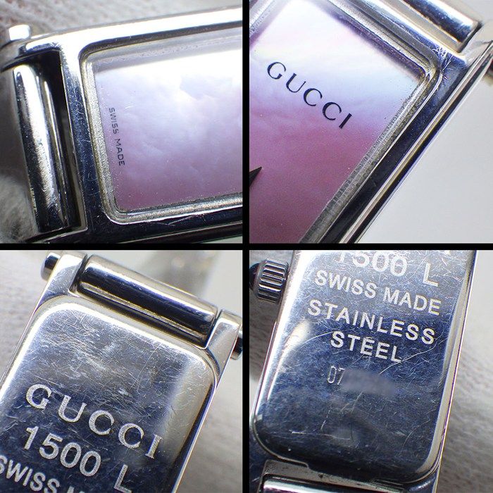 グッチ GUCCI 腕時計 バングルウォッチ 1500L レクタンギュラー ピンク
