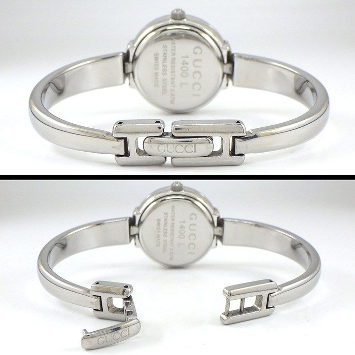 グッチ GUCCI 腕時計 バングルウォッチ ラウンド 1400L ブラック文字盤