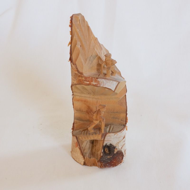 白樺登山人形 一刀彫 二人登山 昭和レトロ - メルカリ