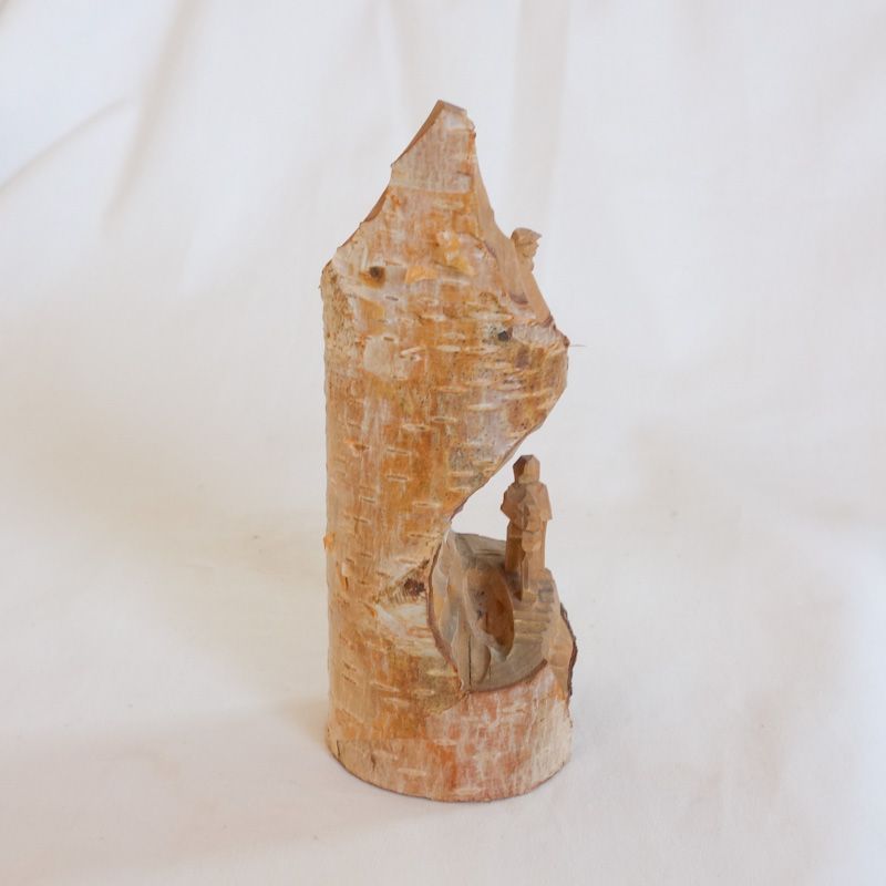 白樺登山人形 一刀彫 二人登山 昭和レトロ - メルカリ