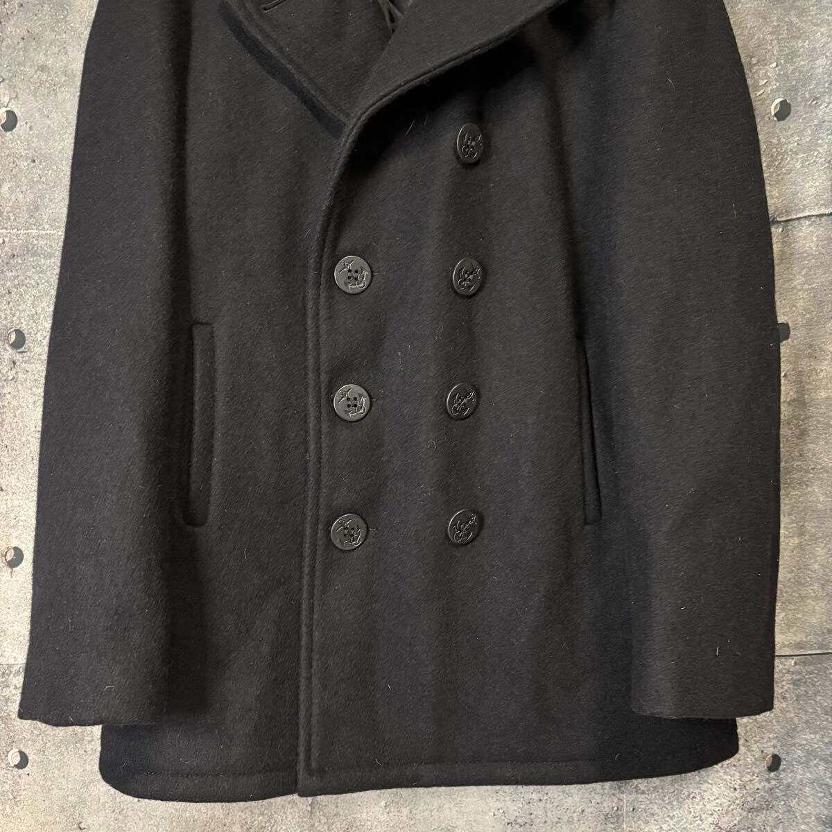 【SCHOTT】美品 ショットU.S. 740N PEACOAT ブラック 42 Schott NYC U.S. 740N PEACOAT 42 ブラック Schott Men's Classic Wool