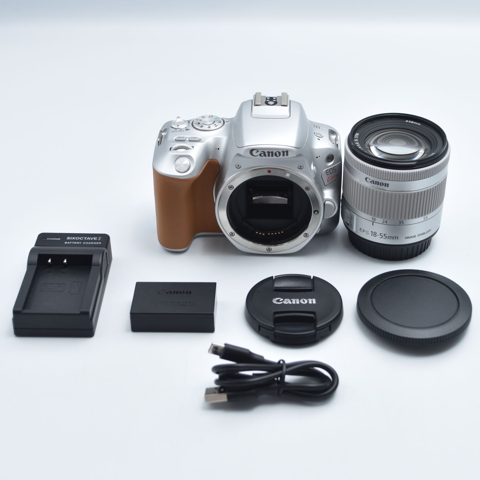 B#10162 T Canon デジタル一眼レフカメラ EOS Kiss X9 シルバー レンズ