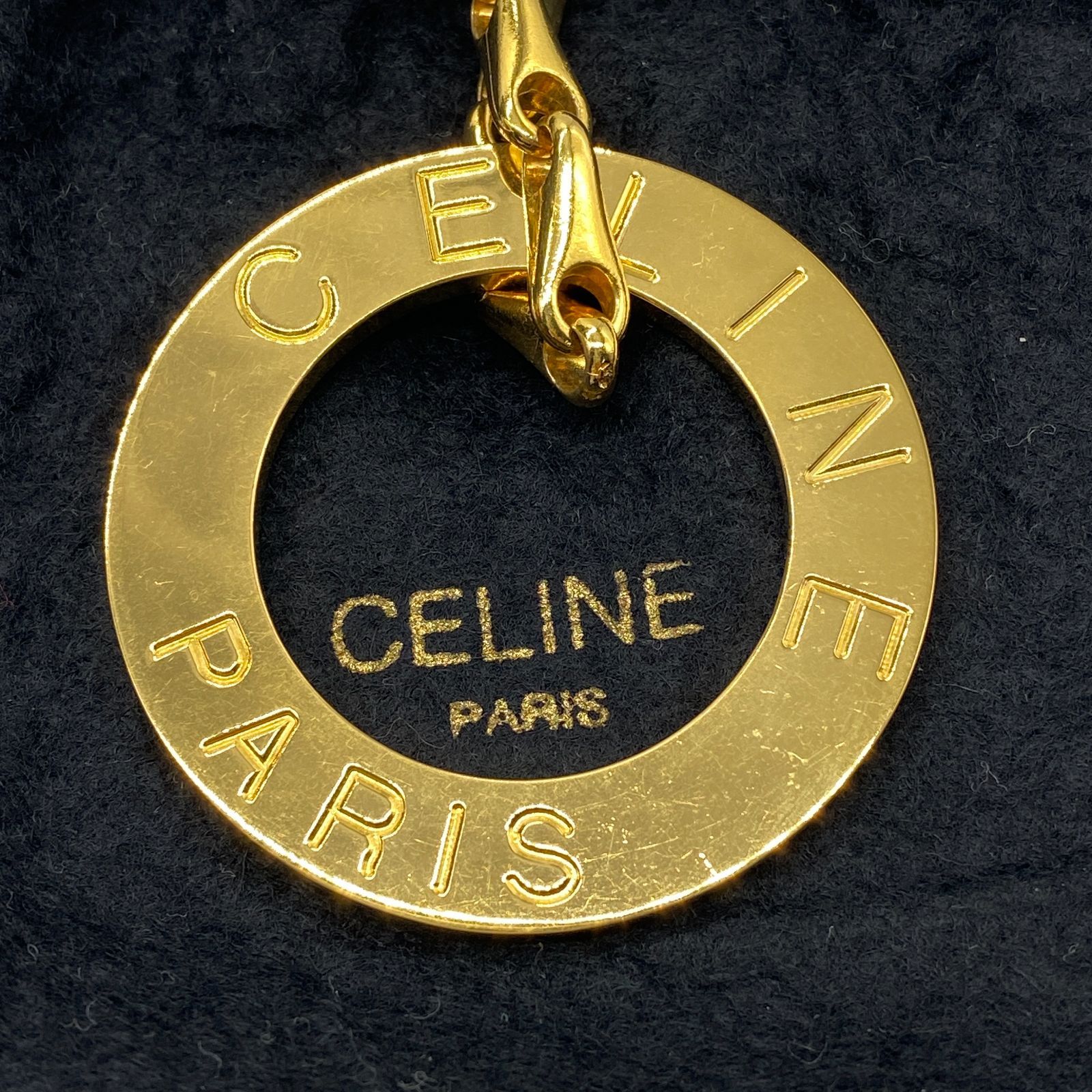 希少 美品 CELINE セリーヌ 大ぶり サークル チェーン ネックレス