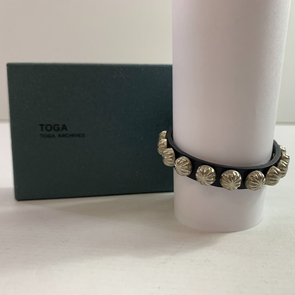 04w5653▽※【中古】TOGA トーガ シルバースタッズ付き レザー
