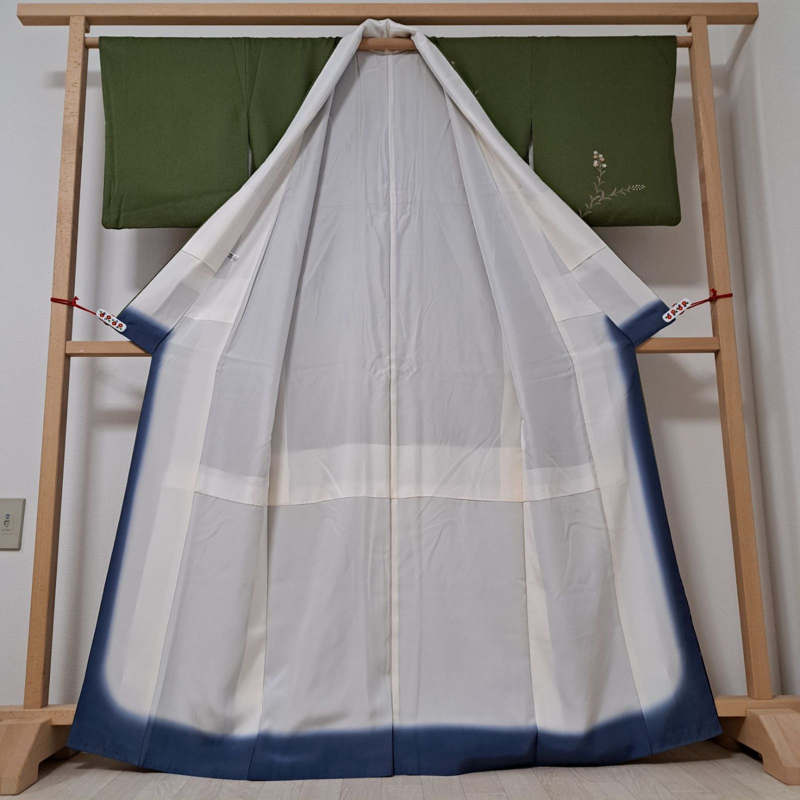 正絹　上質な訪問着　袷　地紋　裄69 正絹訪問着織柄地紋袷裄69