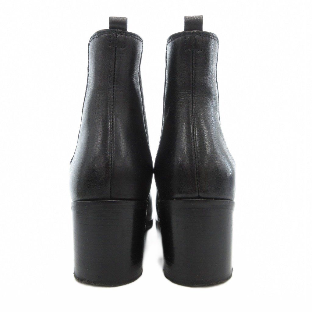 【値下げ】オゥバニスター＊サイドゴア ブラックレザーブーツ＊太ヒール Au BANNISTER（オゥ バニスター） ブーツ 「WEB限定/軽量」厚底