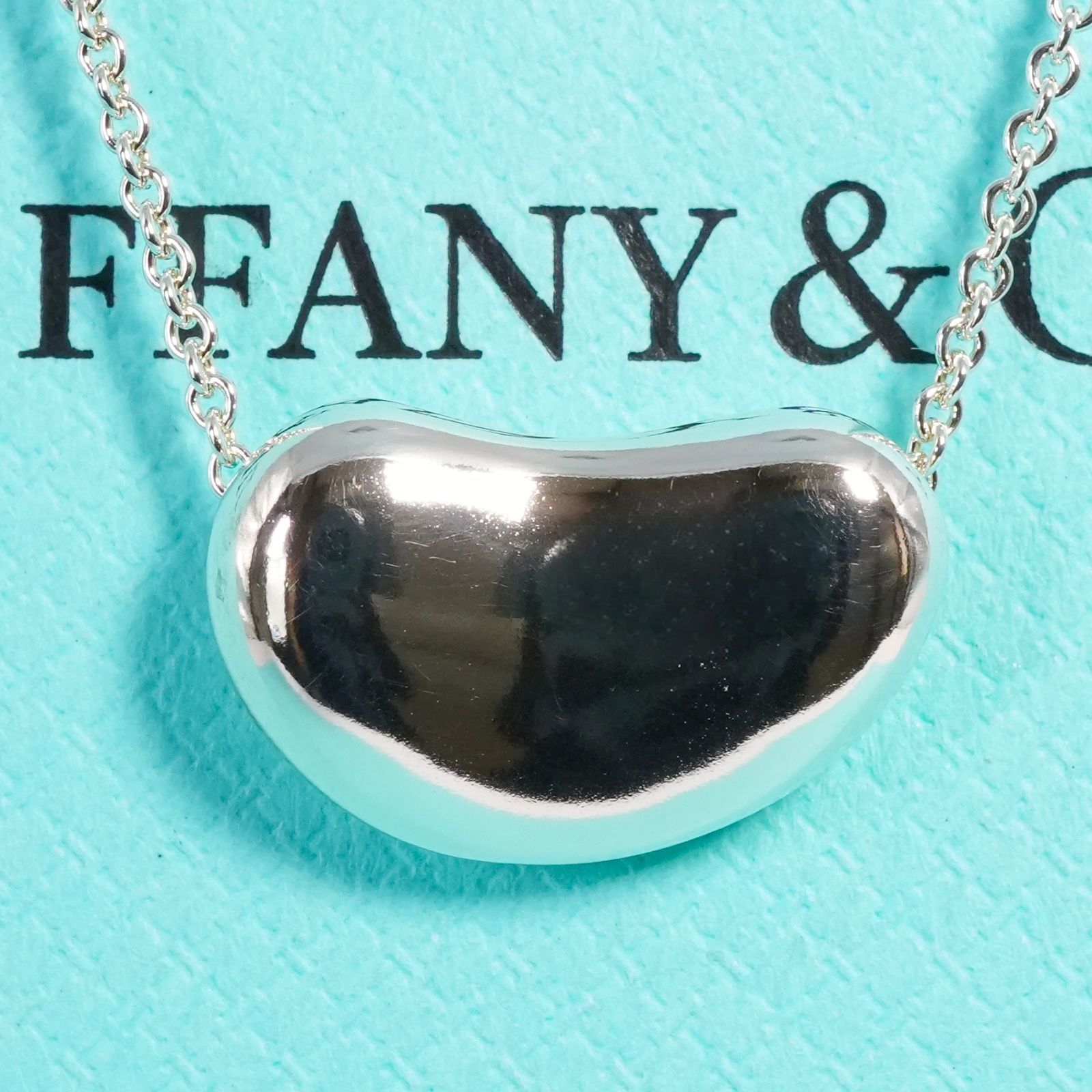 極美品 ティファニー シルバー925 ラージ ビーン ネックレス/25-2025