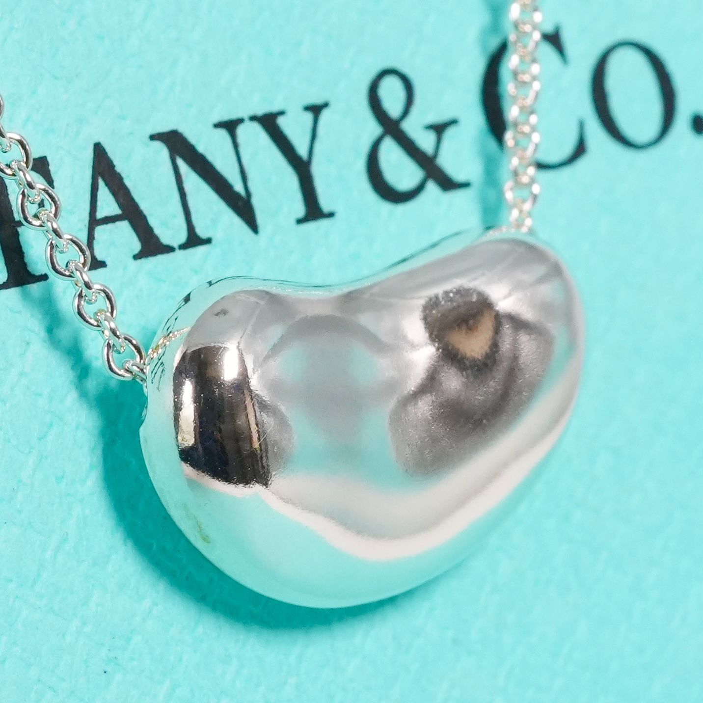 極美品 ティファニー シルバー925 ラージ ビーン ネックレス/25-2025