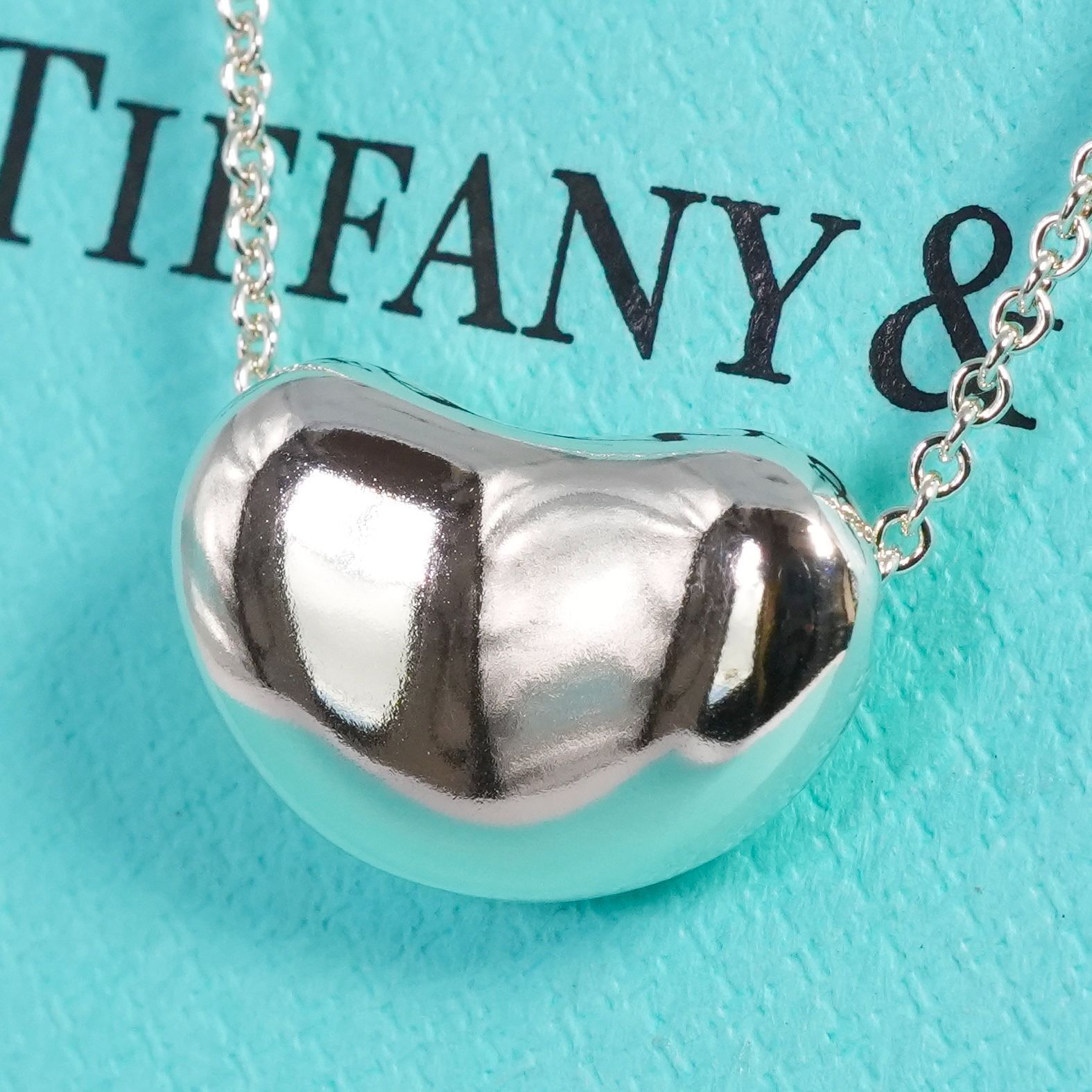 極美品 ティファニー シルバー925 ラージ ビーン ネックレス/25-2025