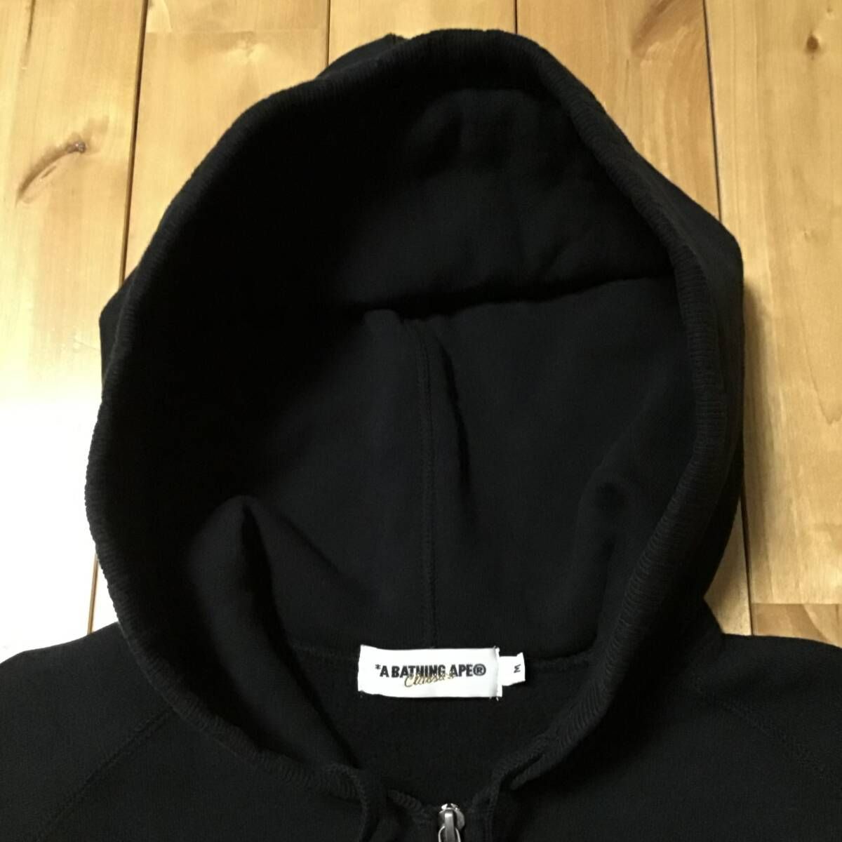 刺繍 カレッジロゴ ジップ パーカー Mサイズ a bathing ape BAPE