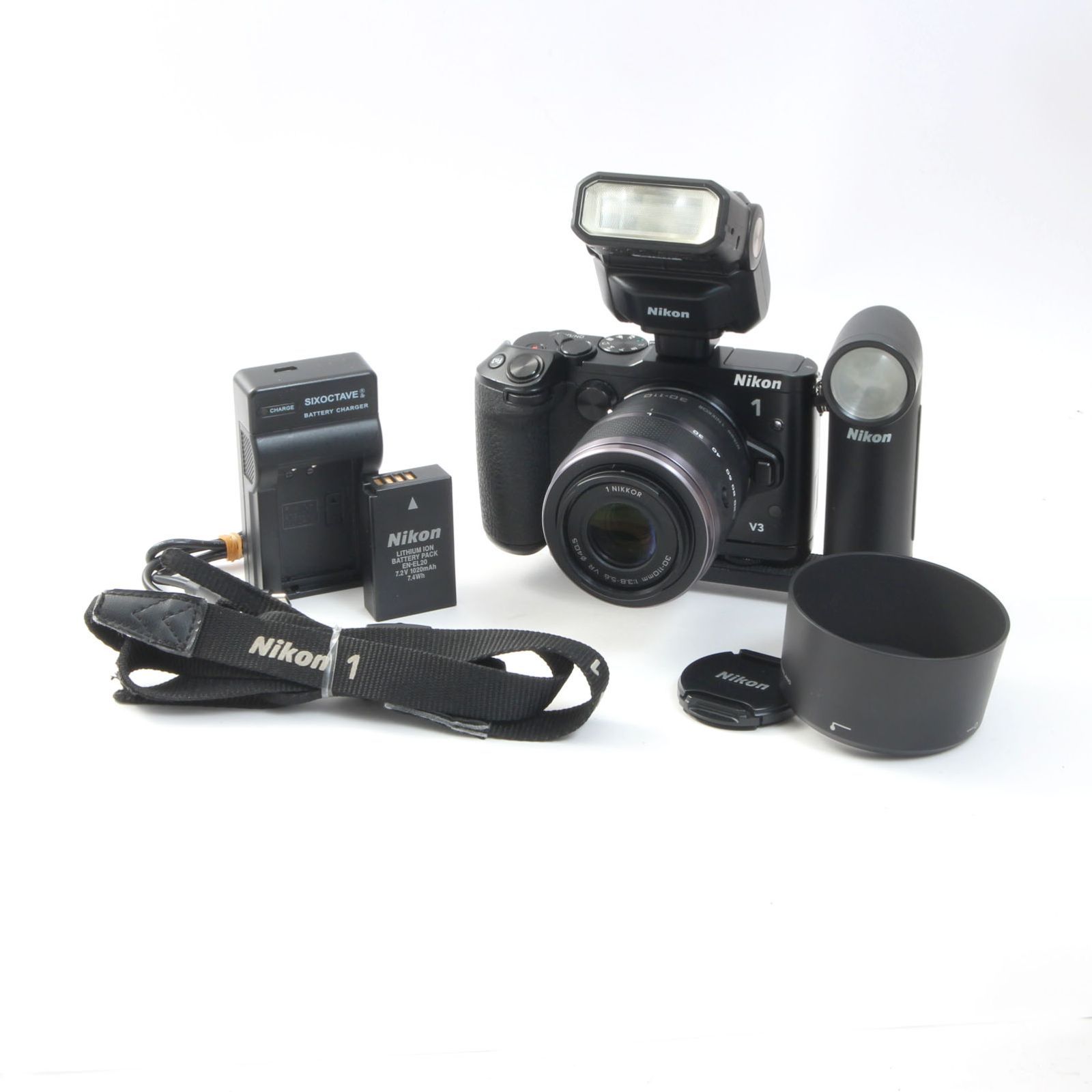 Nikon 1 V3 レンズ・グリップセット ニコン Nikon1 V3 + 1 NIKKOR 30-110mm グリップ ストロボ 付属品多数