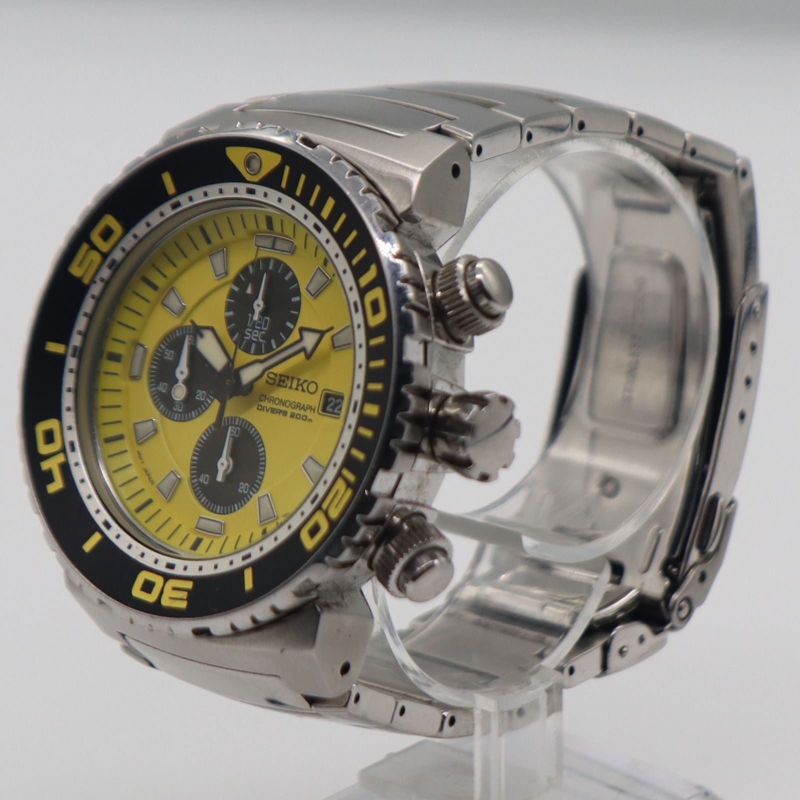 セイコー クロノグラフ イエロー腕時計 希少 SEIKO CHRONOGRAPH セイコー クロノグラフ ダイバーズ200m 7T92