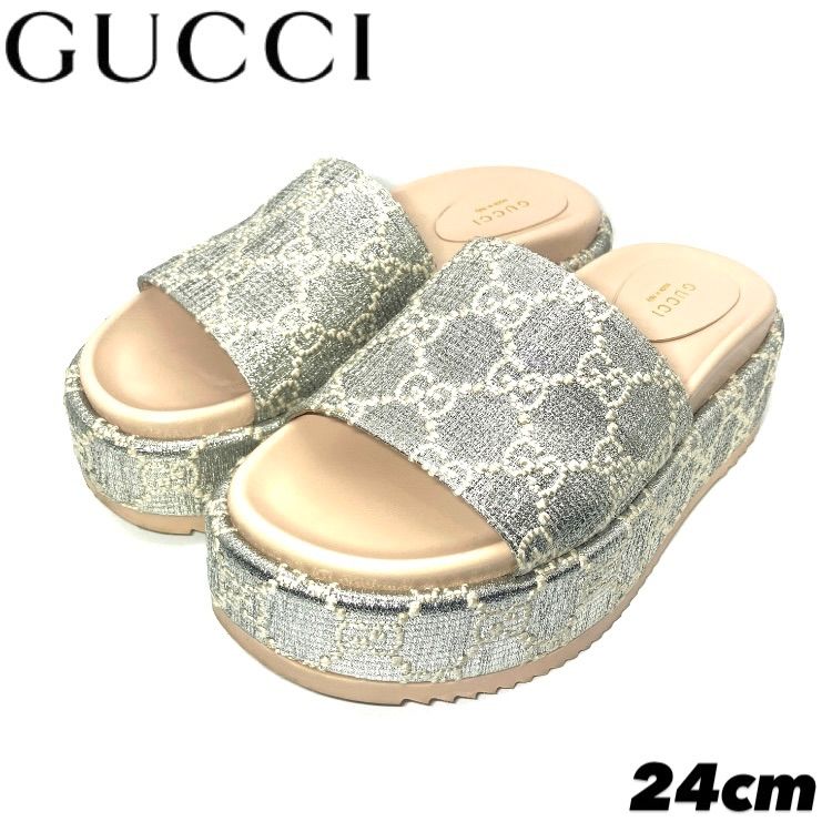 GUCCI (グッチ) 623212 厚底 サンダル GGキャンバス レディース - メルカリ