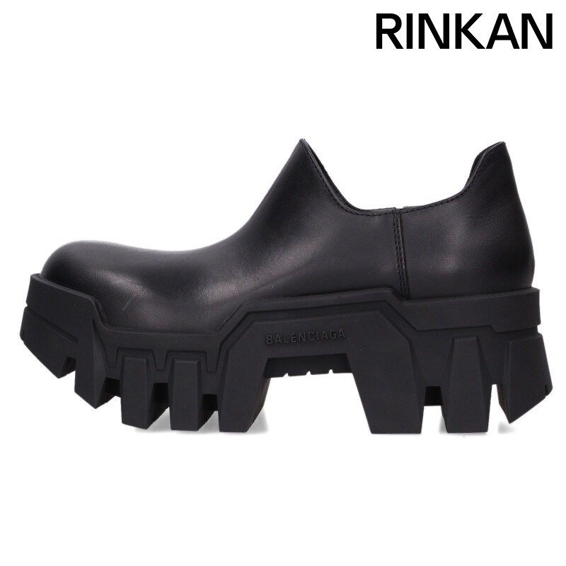 バレンシアガ サイズ:40  672478 ブルドーザーショートブーツ 中古 SB01 バレンシアガ 672478 BULLDOZER MINIBOOT ブルドーザーミニ レザー