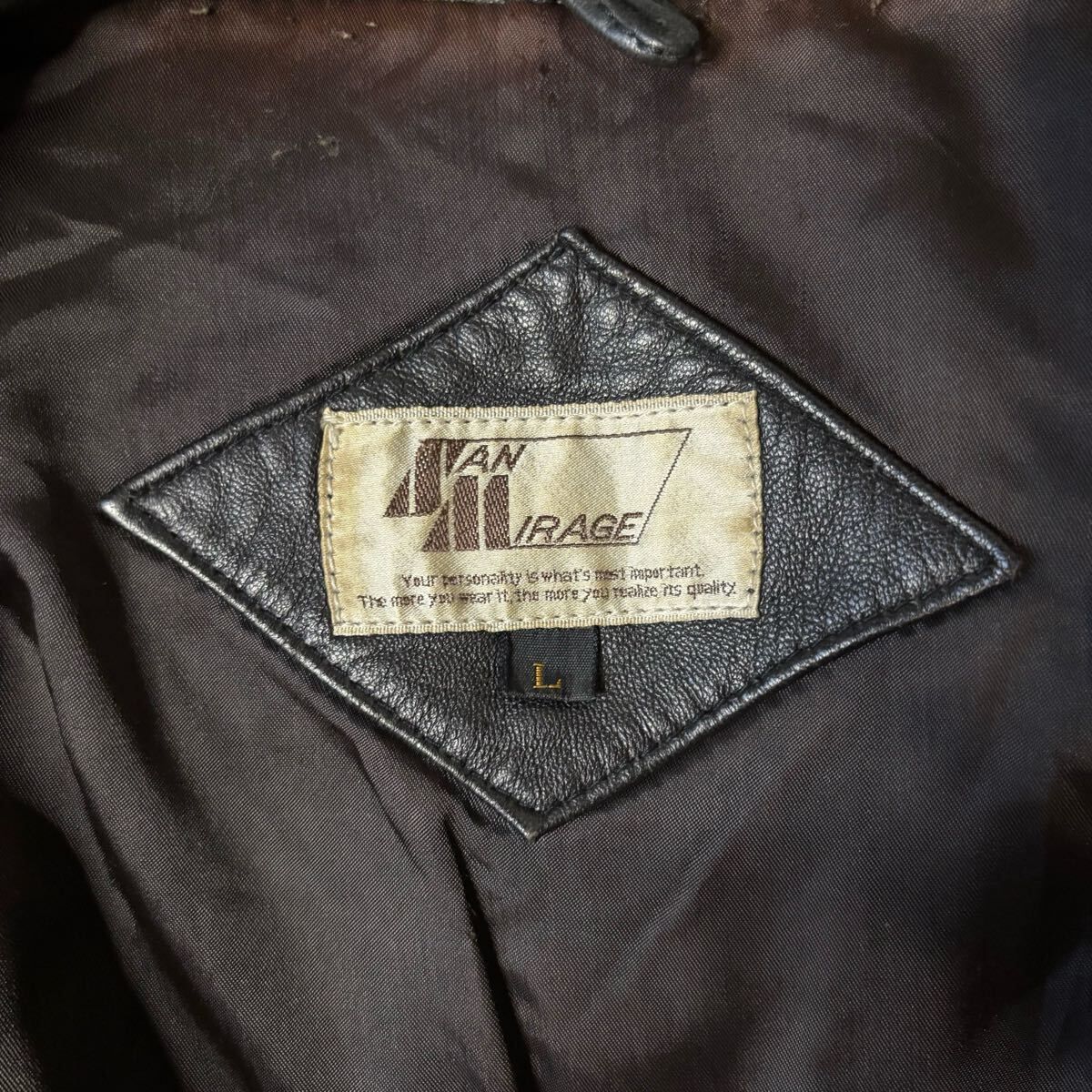 SAN MIRAGE 羊革 A-2 ショップ フライトジャケット L 黒 レザー
