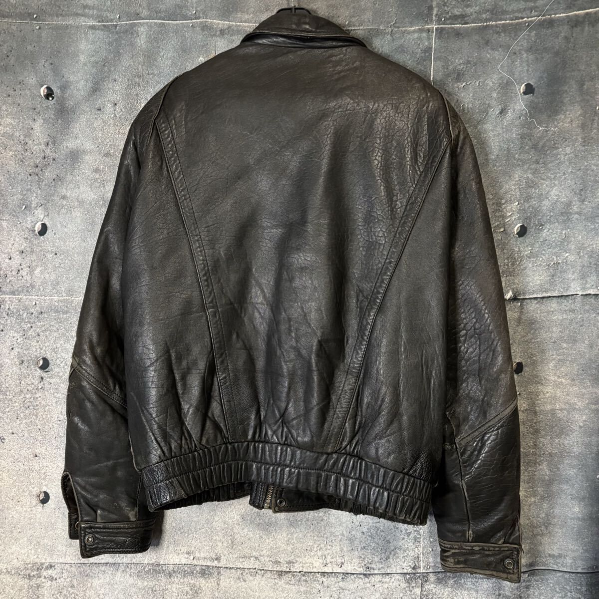 SAN MIRAGE 羊革 A-2 ショップ フライトジャケット L 黒 レザー