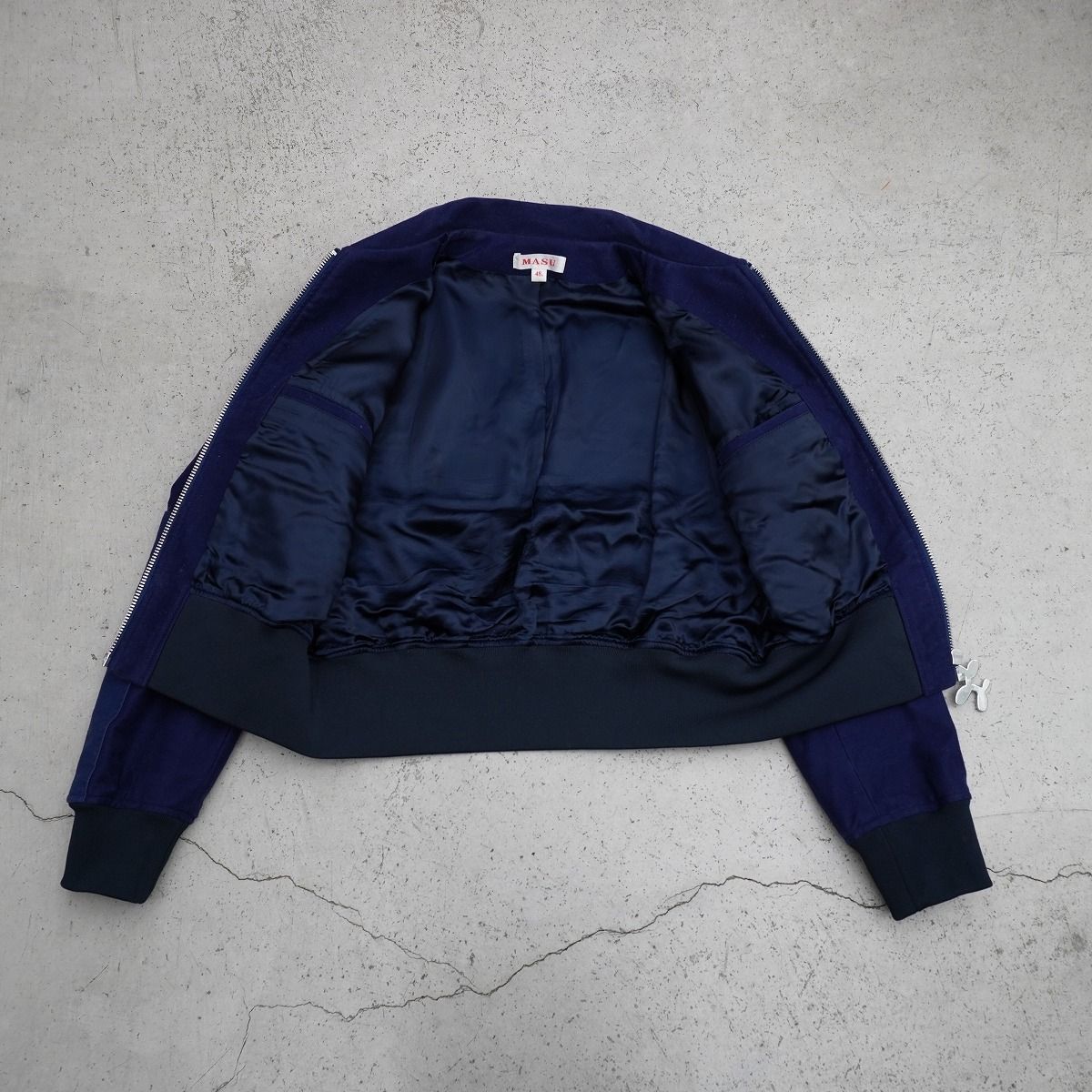 正規 美品 MASU エムエーエスユー 13 STADIUM JACKET NAVY MFFW-BL0123
