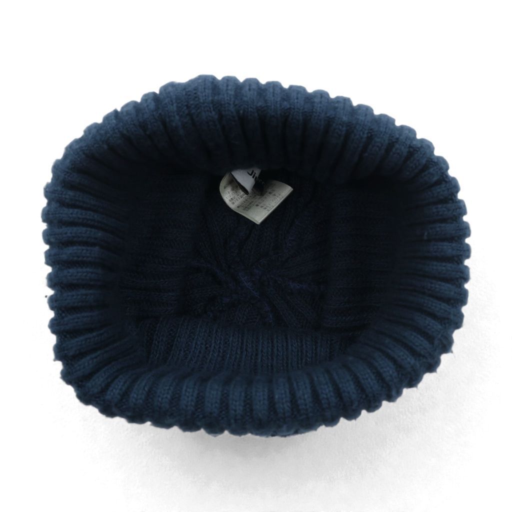 JieDa × override 日本製 ビーニー ニット帽 ネイビー アクリル BIG