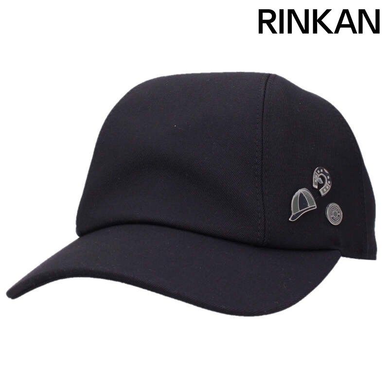 エルメス サイズ:60  マイルス・ジャンプ バッジ装飾キャップ 中古 SB01 エルメス マイルス・ジャンプ バッジ装飾キャップ メンズ 60 ※12/28～1