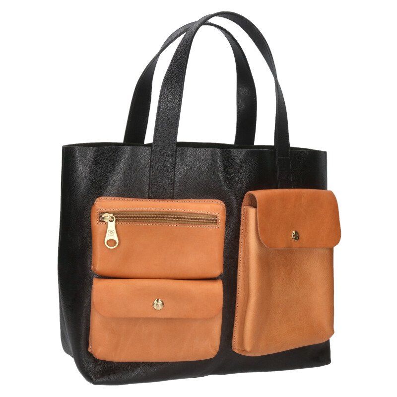 イルビゾンテ   POCKET COLLECTION Tote Bag 54242300214 ポケットデザインレザートートバッグ 中古 BS99 イルビゾンテ POCKET COLLECTION Tote Bag/54242300214 ポケット