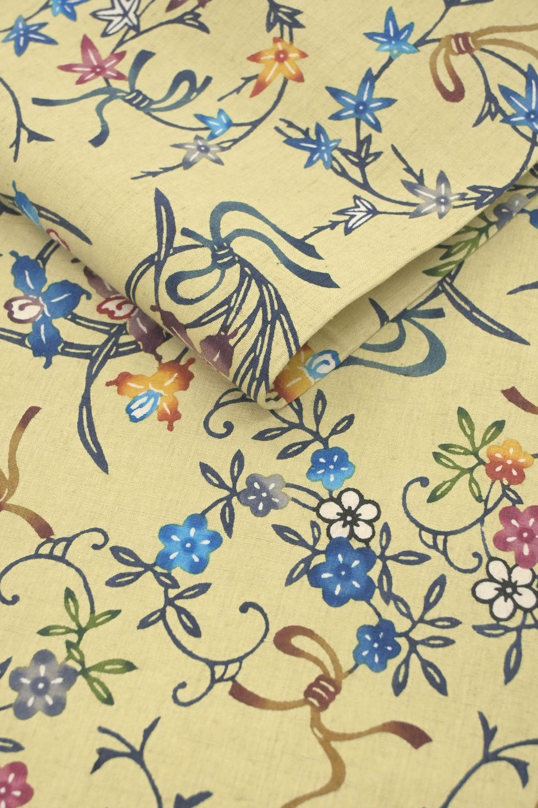 城間栄順】本場琉球紅型｜九寸名古屋帯｜日本工芸会正会員｜花葉の丸柄