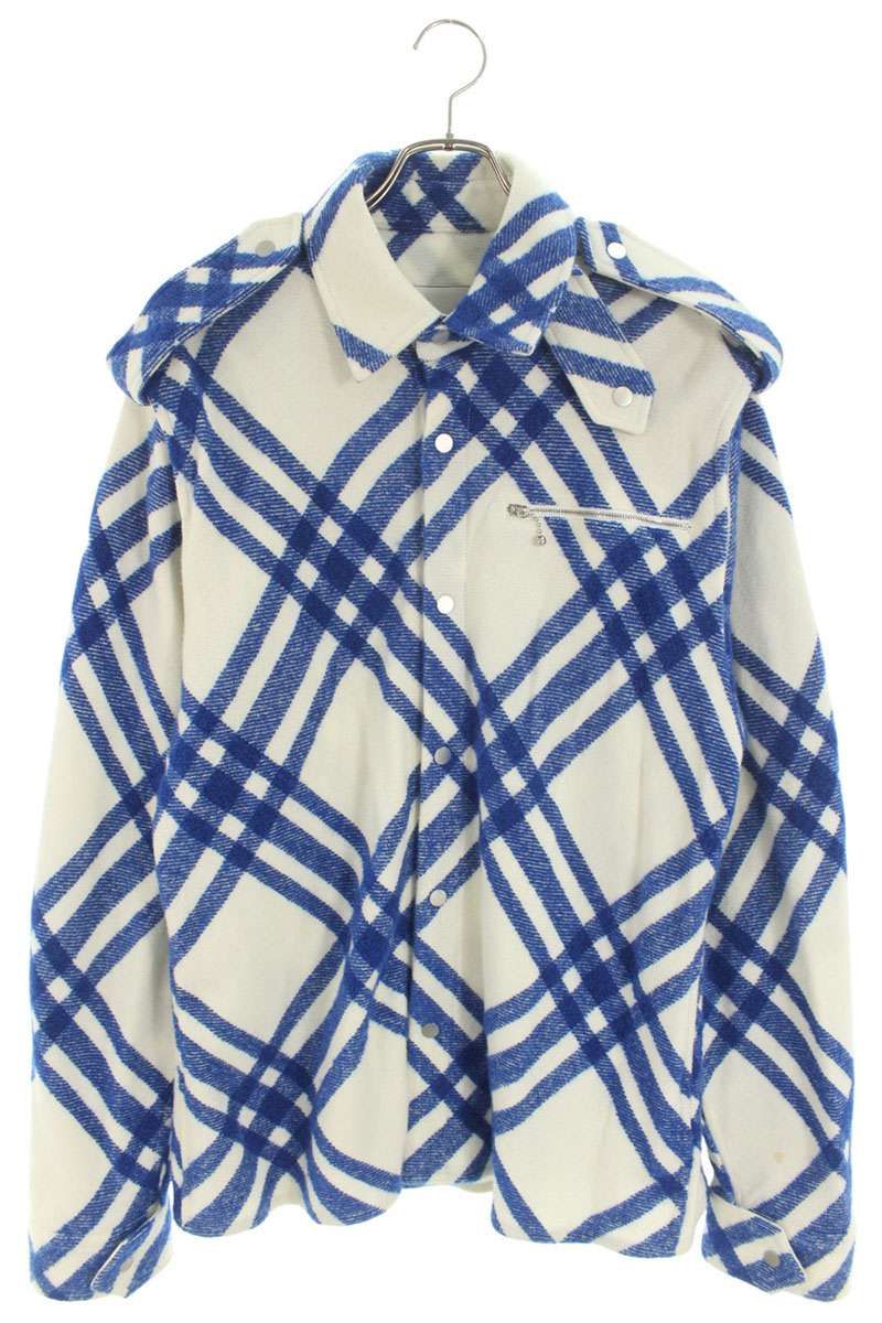 バーバリー サイズ:S  8078865 チェックウールジャケット 中古 BS99 バーバリー 8078865 チェックウールジャケット メンズ S ※12/28～1/6