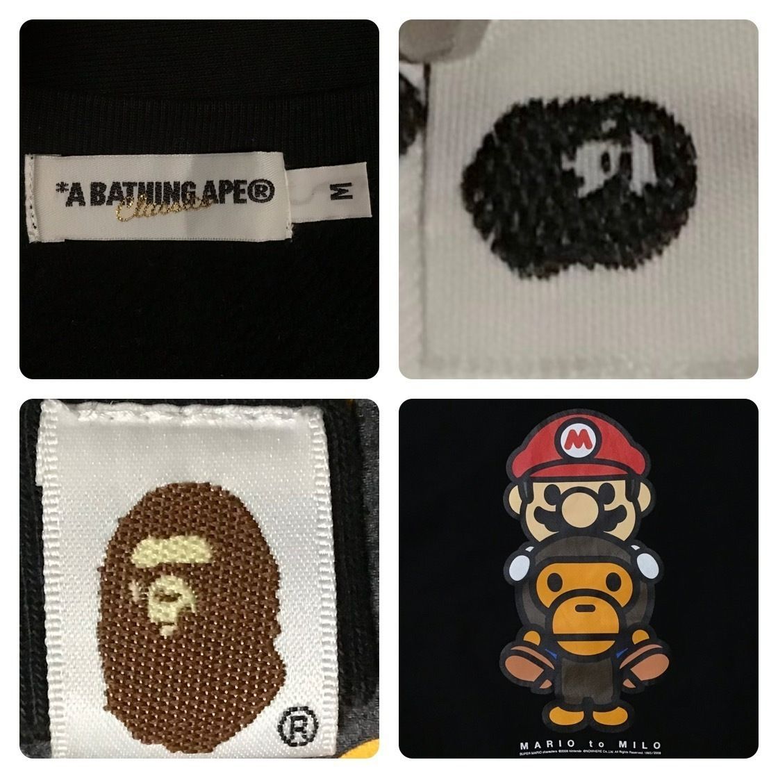 Nintendo × BAPE マリオ マイロ 長袖スウェット Mサイズ a bathing ape