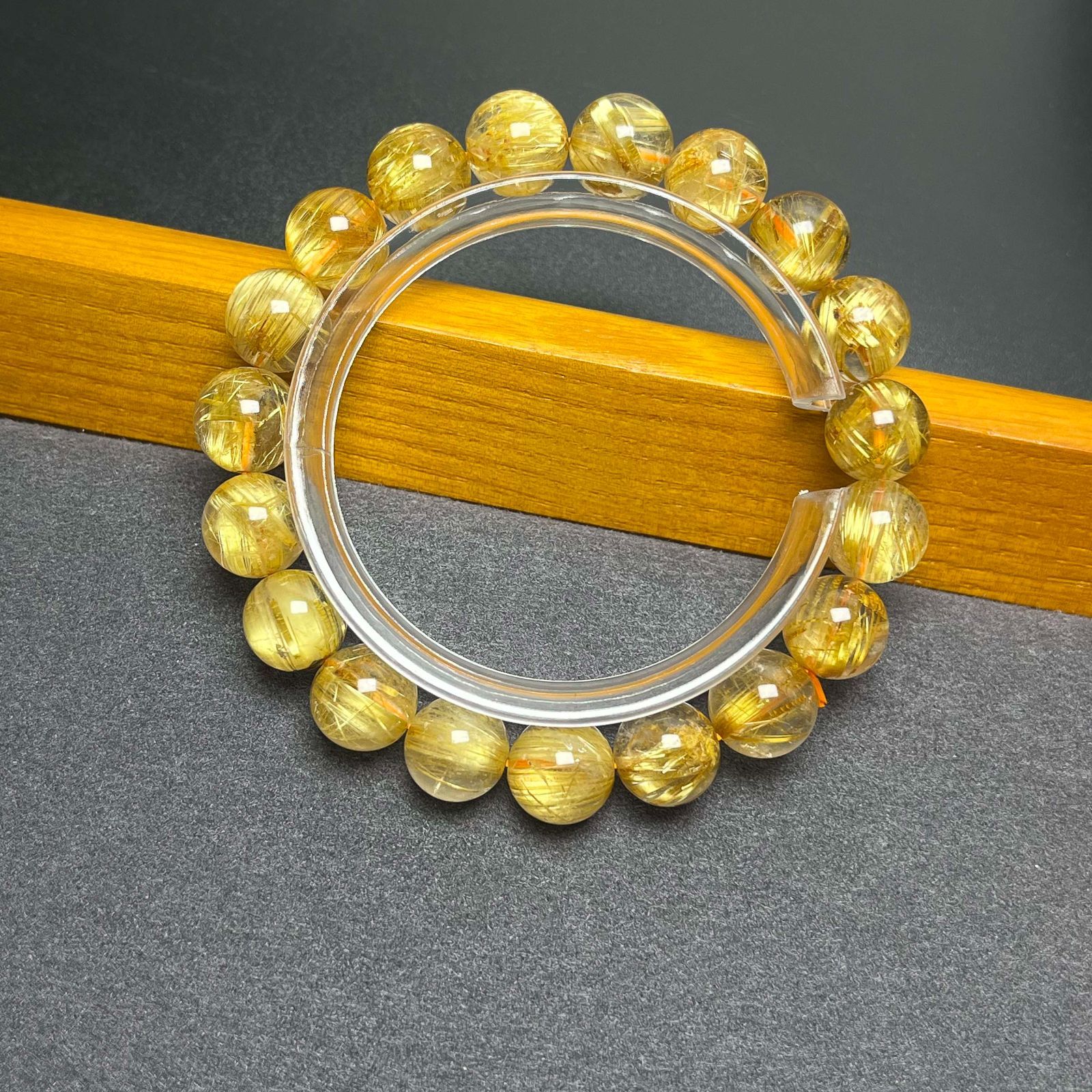 最高級!!!天然石【150A極!極満針ルチルクォーツ】ブレスレット パワーストーン 天然石 金運 10.4-10.9mm ZB9909