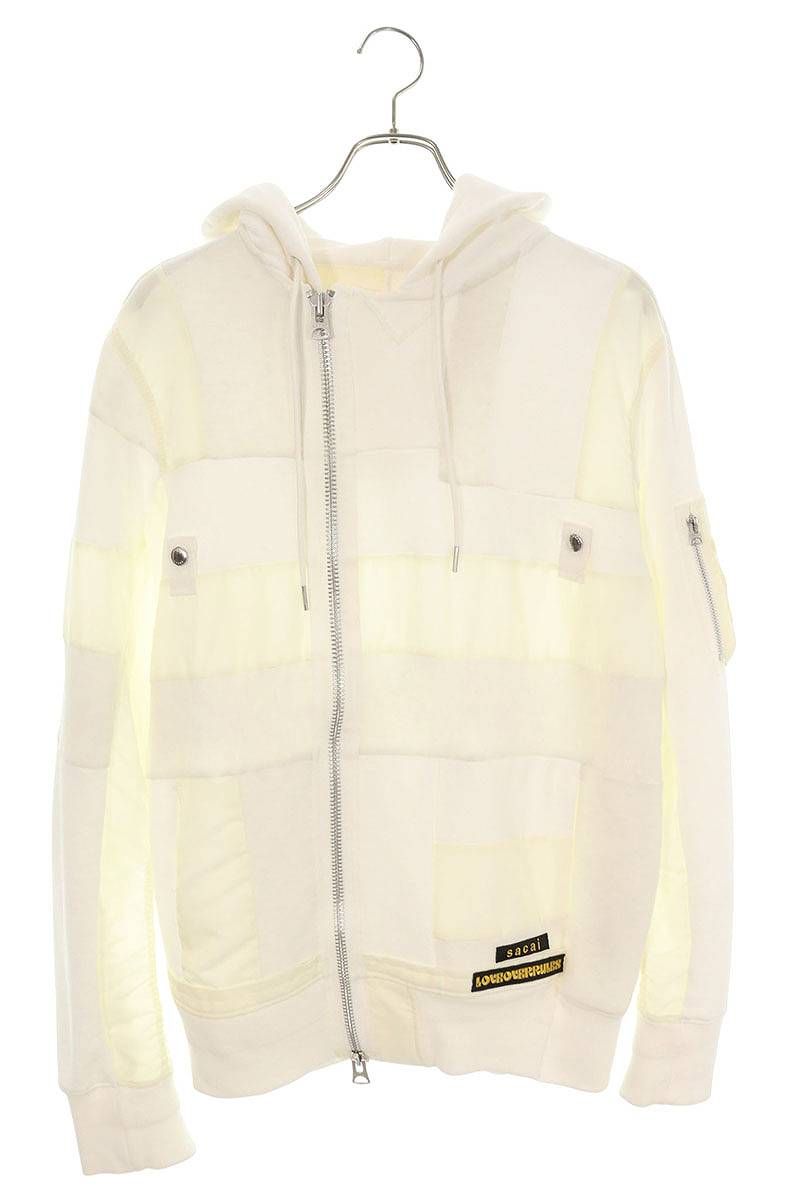 サカイ サイズ:2  21-02498M 素材切り替えジップアップパーカー 中古 BS99 サカイ 21-02498M 素材切り替えジップアップパーカー メンズ 2 ※12/28