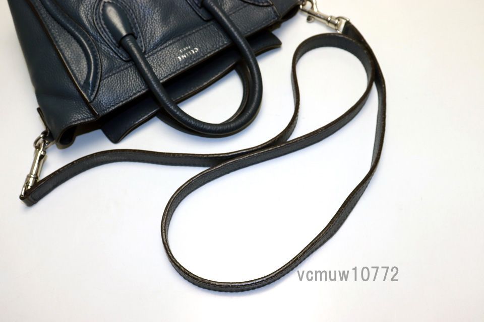 □CELINE ラゲージ ナノショッパー レザー 2way ハンドバッグ セリーヌ