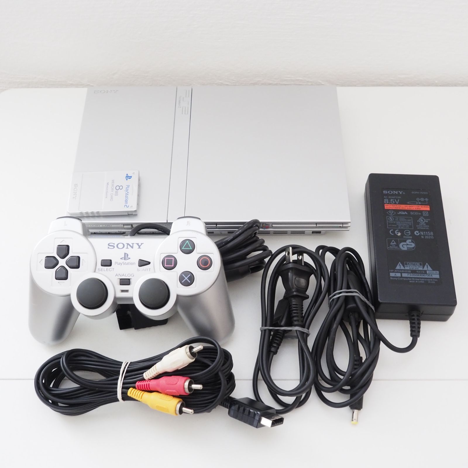 PS2 SCPH-75000 プレイステーション2 サテンシルバー 本体 すぐ遊べる