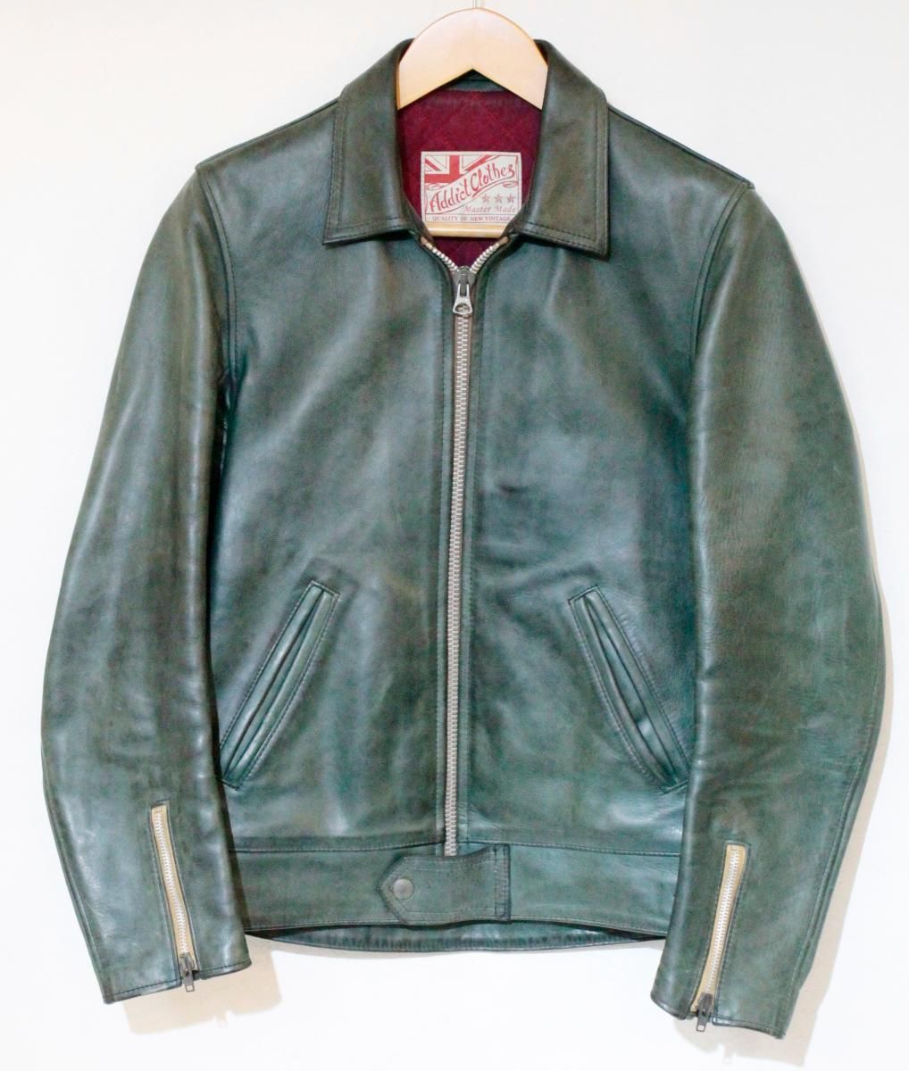 Addict Clothes レザーシングルライダースジャケット、サイズ40 Addict Clothes レザーシングルライダースジャケット、サイズ40 Addict