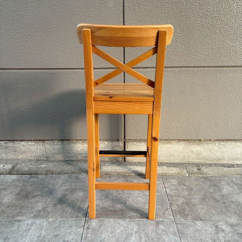 IKEA INGOLF カウンターチェア 背もたれ付き 2脚セット 木製