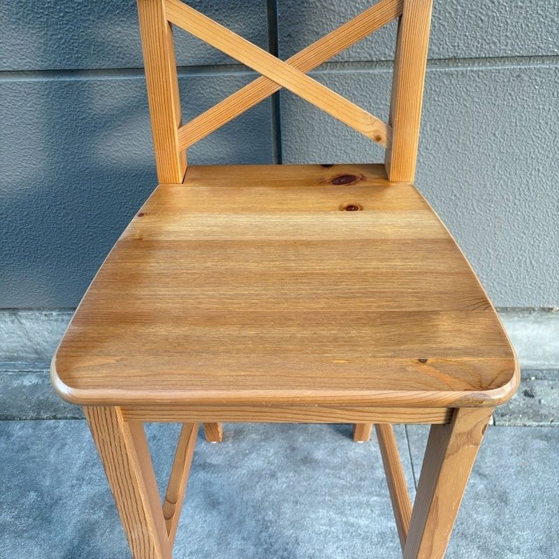 IKEA INGOLF カウンターチェア 背もたれ付き 2脚セット 木製