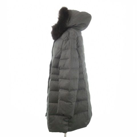 インディヴィ INDIVI ダウンコート ロング フーディー ラクーンファー