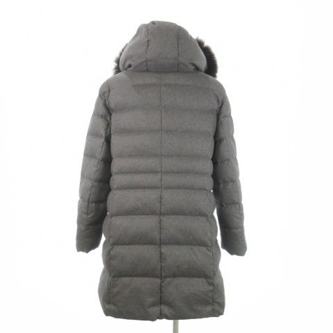 インディヴィ INDIVI ダウンコート ロング フーディー ラクーンファー