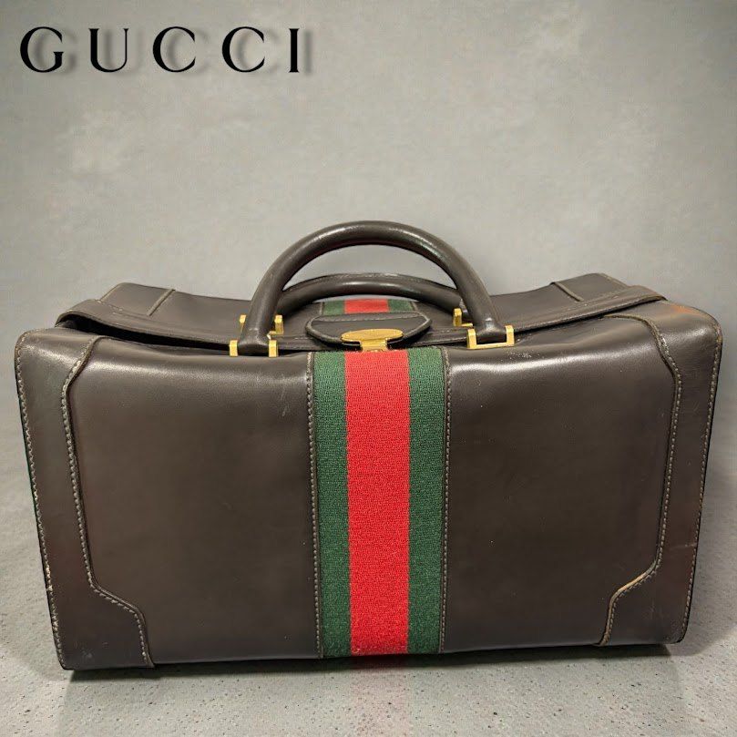 ☆ OLD GUCCI グッチ ドクターズバッグ ボストン シェリーライン