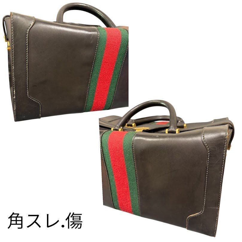 ☆ OLD GUCCI グッチ ドクターズバッグ ボストン シェリーライン