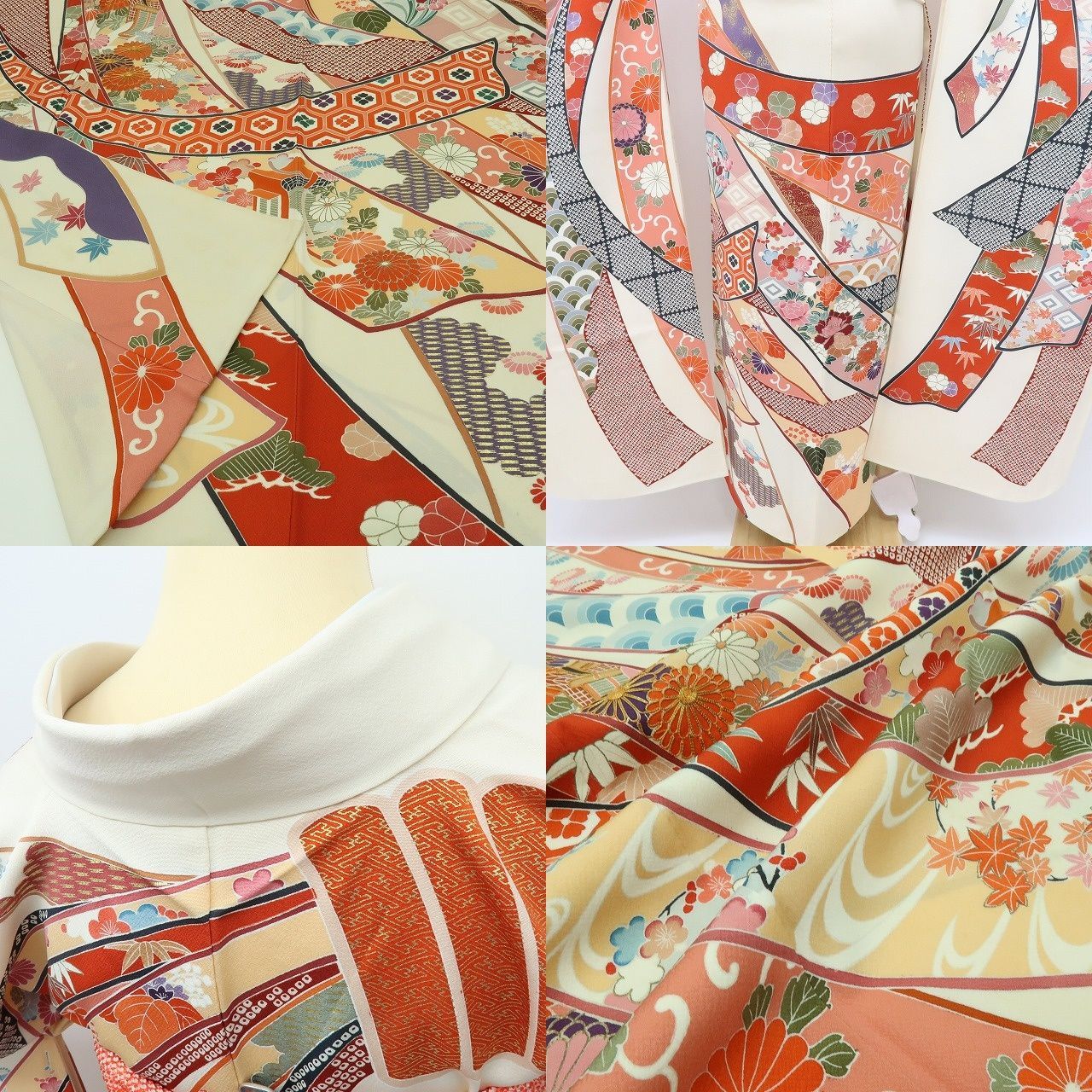 六花-RIKKA- 正絹 金駒刺繍 松竹梅 牡丹 菊 トールサイズ❀絢爛豪華な