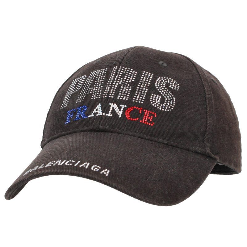 バレンシアガ サイズ:L  811753 4E9B2 Parisスパンコールロゴキャップ帽子 中古 BS99 バレンシアガ 811753 4E9B2 Parisスパンコールロゴキャップ帽子 メンズ