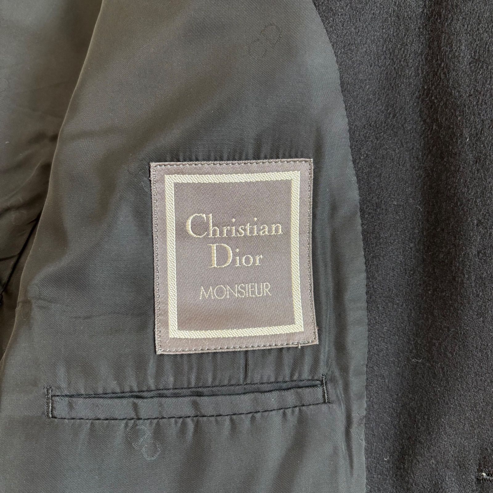 未使用品✨クリスチャンディオール テーラードジャケット カシミヤ混 ロゴ刺繍 ZM1699 Christian Dior クリスチャンディオール カシミヤ100