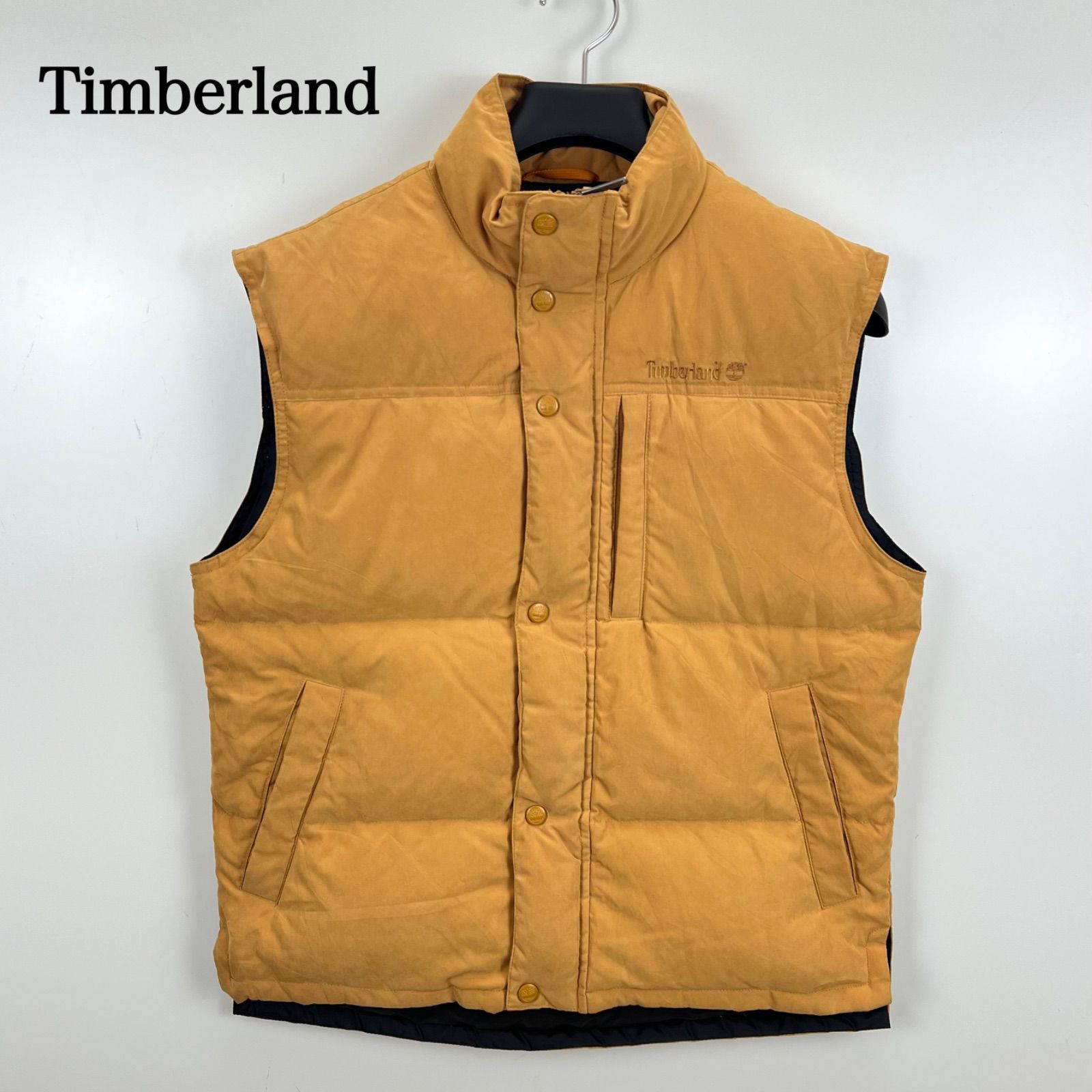 TIMBERLAND 00s 2005 archive smooth poly CAMEL down vest XS