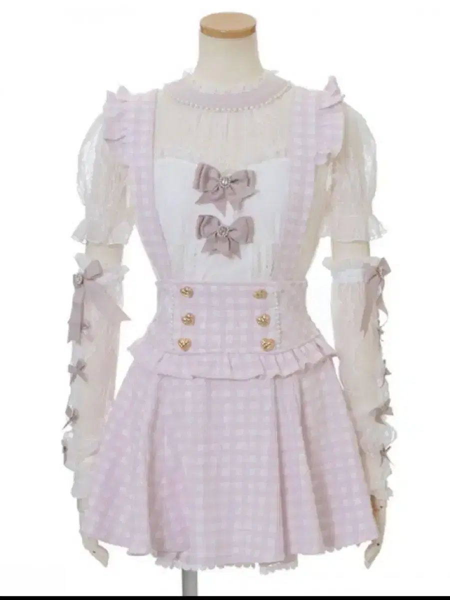 リズリサ ギンガム サスペンダー スカート 販売 ピンク 量産型 地雷系