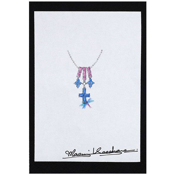 笠原真寿美　ペンダントトップ K18WG 笠原真寿美 K18WG カラーサファイア ダイヤモンド ペンダントトップ