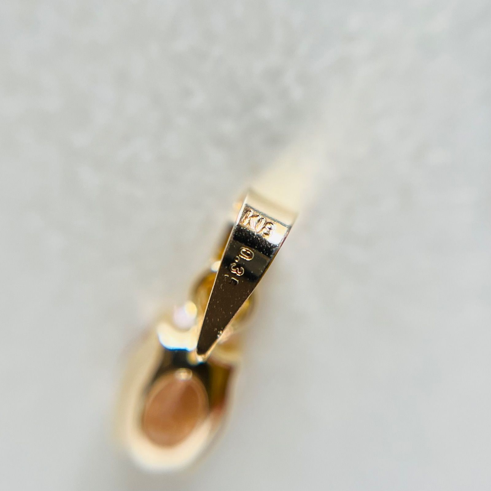 K18 希少 天然インペリアルトパーズ ペンダントトップ レア オーバル