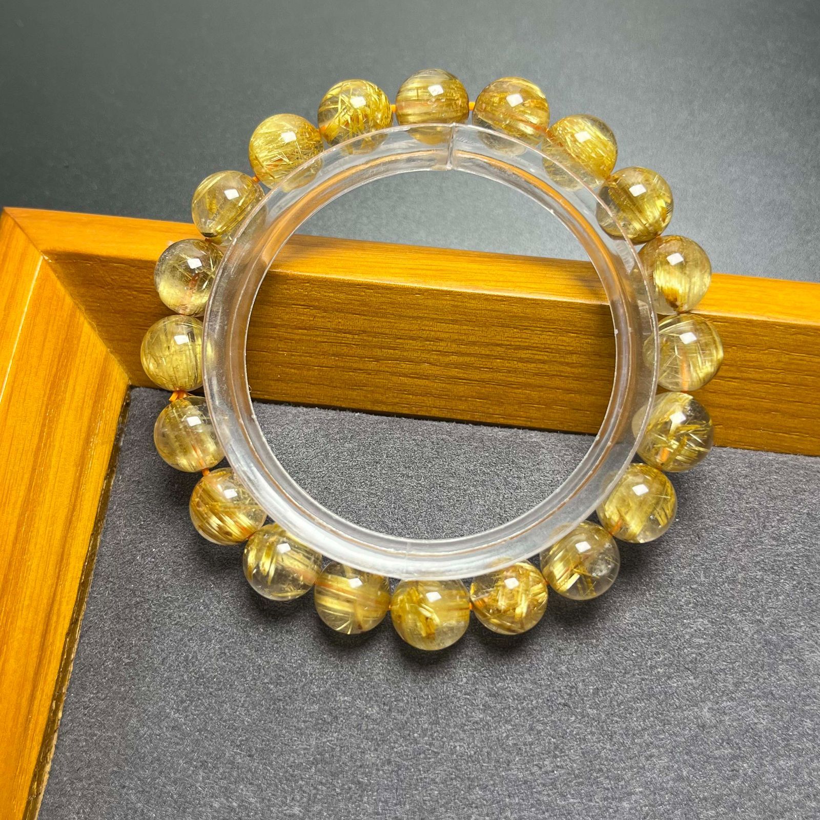 天然水晶 100 A ! 満針ルチルクォーツ ブレスレット パワーストーン 天然石 金運 お守り 9 4 mm ZB 9922