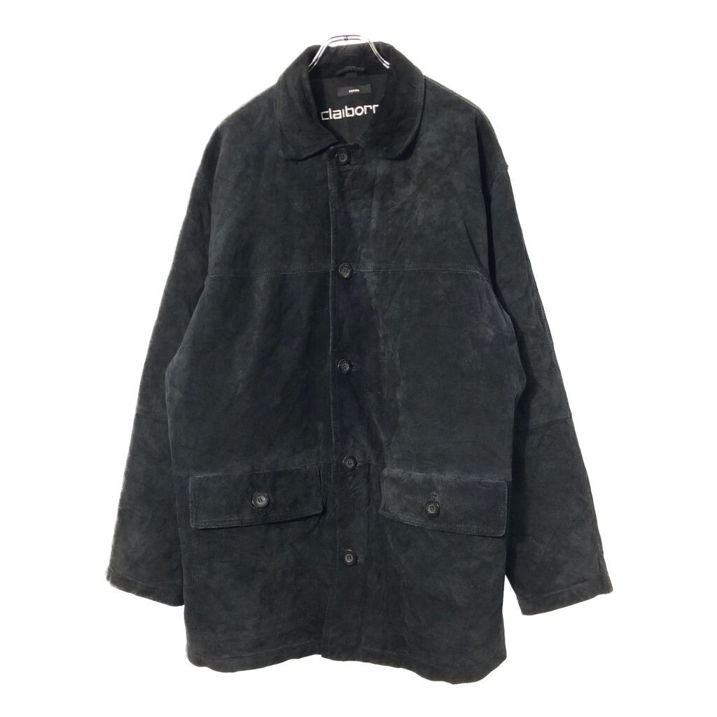 美品 claiborne クレイボーン ブラック レザージャケット claiborne クレイボーン スエードレザー ハーフコート ブラック(メンズ