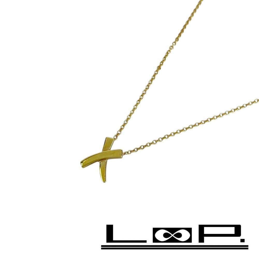 ティファニー □美品□ キスクロス ネックレス アクセサリー イエロー